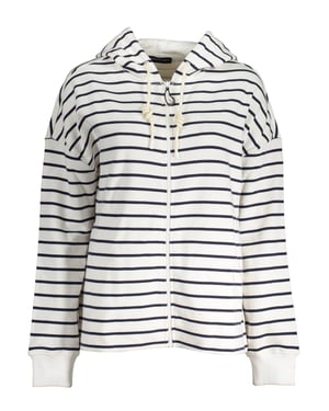Sudadera con capucha de cremallera a rayas bretonas