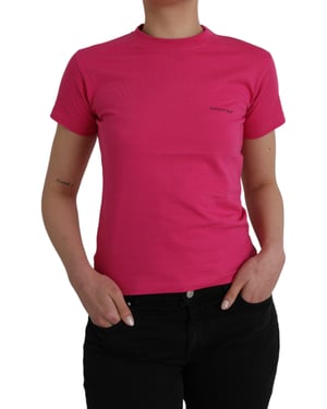 Camiseta de logo Balenciaga de manga corta rosa