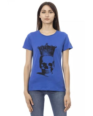 Camiseta de manga corta con calavera y corona