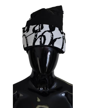 Gorro Abstracto Estampado Blanco y Negro