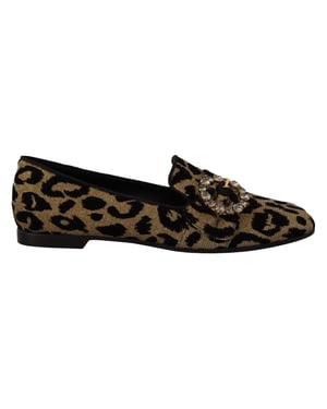 Mocasines de Cuero con Estampado de Leopardo Cc0017