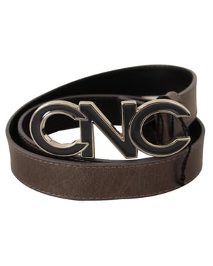 Cinturón de Cuero con Hebilla de Logo CNC