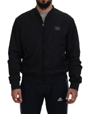 Chaqueta Bomber Negra Estilo Casual