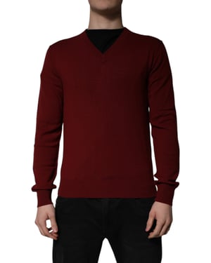 Suéter de V cuello de lana merino