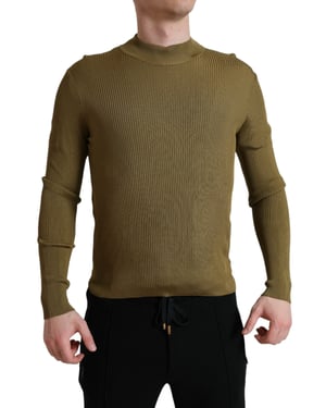 Suéter de canalé con cuello alto