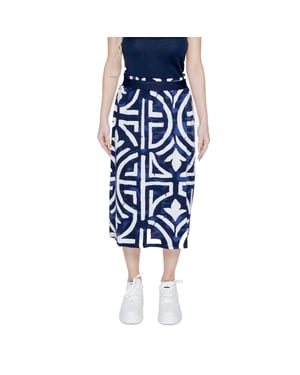 Falda Midi con Estampado Geométrico