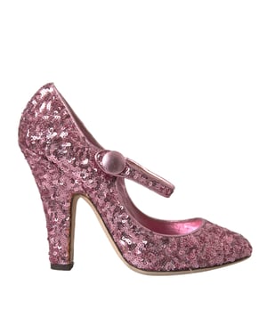 Zapatos de tacón Mary Jane con lentejuelas