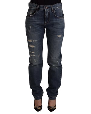 Jeans Rotos Dolce Gabbana de Mezclilla Desgastada