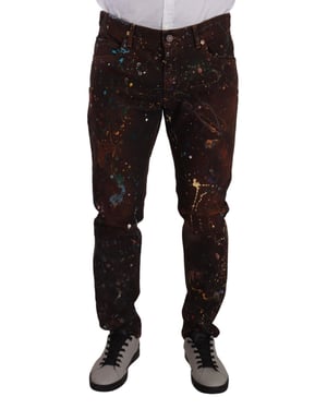 Jeans con Manchas de Pintura