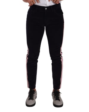 Pantalones de pana con franjas laterales de corte ajustado