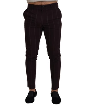 Pantalones de vestir a rayas con ajuste entallado
