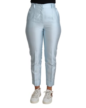 Pantalones de Seda Light Blue de Dolce Gabbana