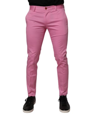 Pantalones de vestir rosas de corte ajustado