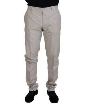 Pantalones Sólidos Gris Claro