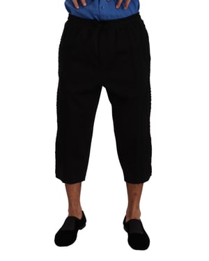 Pantalones Recortados con Detalle de Encaje