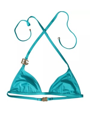 Top de Bikini Triangular Turquesa