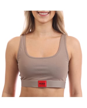 Bralette de etiqueta rojo Hugo para mujer en marrón