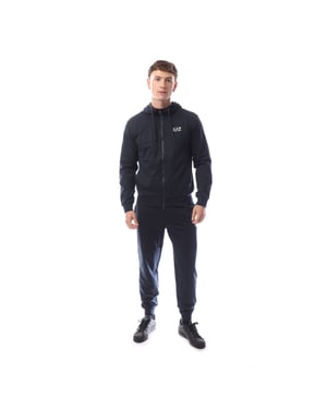 Chándal completo de cremallera Emporio Armani EA7 Core Identity para hombre en azul marino