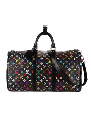 Louis Vuitton Re-Edition Takashi Murakami Multicolore Keepall 50 en Negro/Multicolor Lona recubierta