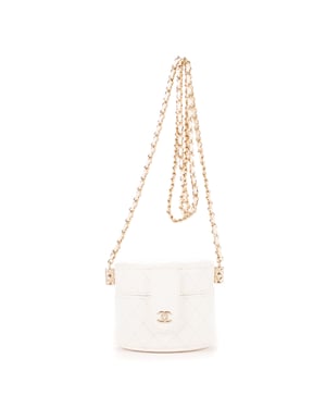 Chanel Cosmetic Vanity Chain Crossbody  en Blanco Piel de becerro