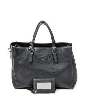 Balenciaga Mini Papier A4 Tote  en Negro Piel de becerro