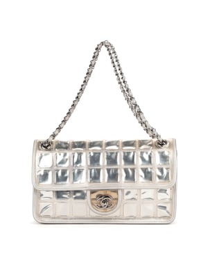 Chanel Ice cube flap  en Plata Piel de becerro