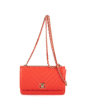 Chanel Trendy Wallet on Chain  en Naranja Piel de becerro