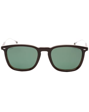 Gafas de sol Hugo Boss con montura de rayas marrones y lentes marrones