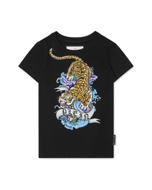 T-Shirt Round Neck With Crystals Tattoo