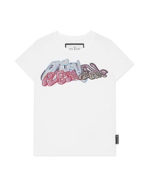 T-Shirt Round Neck With Crystals Bombing Graffiti