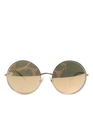 Gafas de sol redondas con lentes dorados de metal