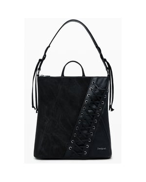 Mochila de mujer negra de polietileno Desigual