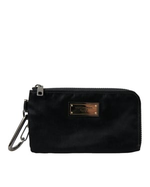 Bolsas de Clutch con Llavero y Placa de Logo de Nylon Negro