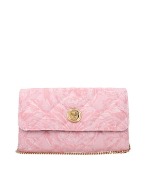 Bolso de mano de tela rosa
