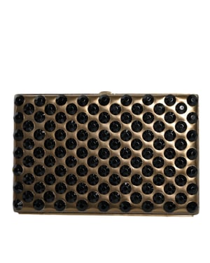 Cartera de Mano Bifolder de Cristal Dorado para la Noche de Fiesta Mujer