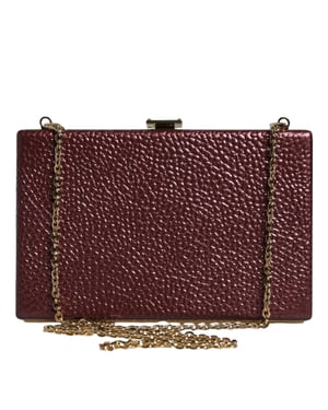Bolso de noche cruzado de cuero burdeos