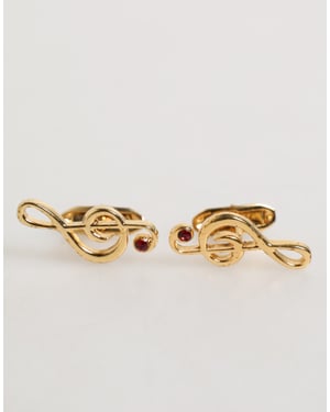 Pin de Metal de Bronce con Nota Musical Dorada Accesorio para Hombres Gemelos