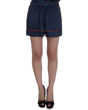Pantalones Cortos de Seda con Detalles Naranjas
