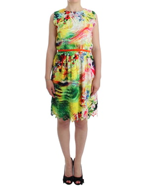 Vestido de Seda con Corte Láser Floral