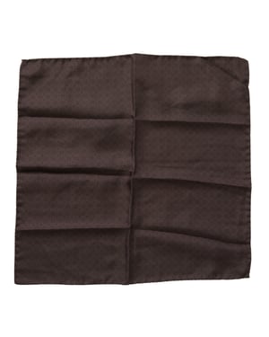 Pañuelo de seda cuadrado estampado marrón