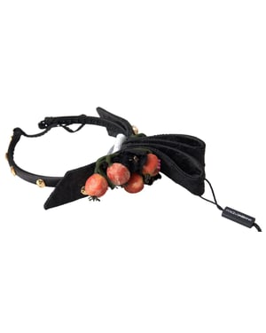 Diadema de cristal de fruta de higo multicolor negra