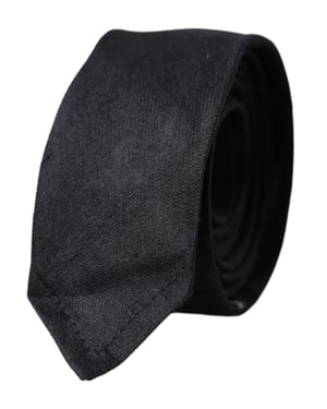 Corbata ajustable negra sólida 100% seda