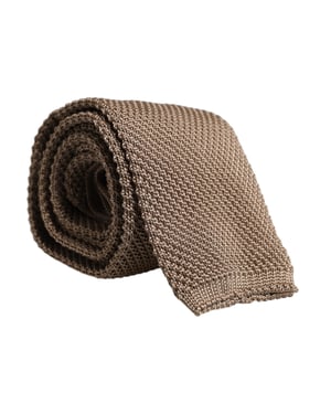 Corbata de seda marrón ajustable
