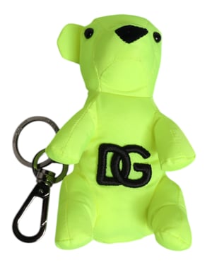Llavero con broche de logo bordado de oso verde