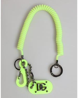 Llavero para Hombre con Logo DG en Forma de Llave Resorte Verde