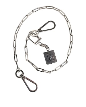 Llavero con charm DG de cadena metálica en tono plateado
