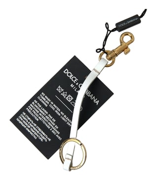 Llave de silicona negra con logo DG en latón dorado de Dolce & Gabbana