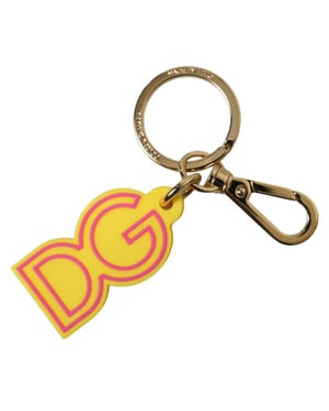 Llaverito de metal dorado con logo DG de goma amarilla Dolce & Gabbana
