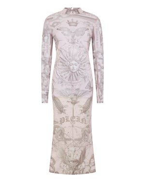 Tulle Maxi Dress Open Back Butterfly Tattoo