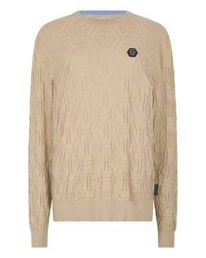 Jacquard Round Neck Pullover Monogram